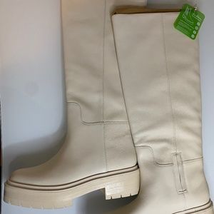 NEW! Sam Edelman Ivory Leather Waterproof Boots